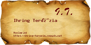 Ihring Terézia névjegykártya