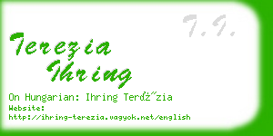 terezia ihring business card